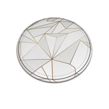 Load image into Gallery viewer, Abstract White Polygon with Gold Line Leather Coasters by The Photo Access
