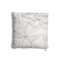 将图片加载到图库查看器，Abstract White Polygon with Gold Line Pillows Set by The Photo Access
