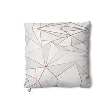 Load image into Gallery viewer, Abstract White Polygon with Gold Line Pillows Set by The Photo Access
