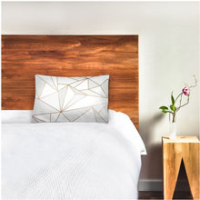 Load image into Gallery viewer, Abstract White Polygon with Gold Line Pillow Cases by The Photo Access
