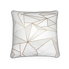 Lade das Bild in den Galerie-Viewer, Abstract White Polygon with Gold Line Luxury Pillows by The Photo Access
