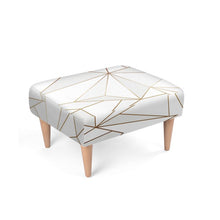 Lade das Bild in den Galerie-Viewer, Abstract White Polygon with Gold Line Footstool by The Photo Access
