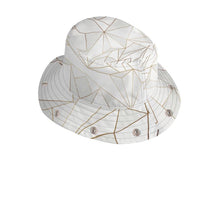 Загрузить изображение в средство просмотра галереи, Abstract White Polygon with Gold Line Bucket Hat with Visor by The Photo Access
