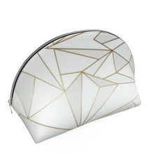 Cargar imagen en el visor de la galería, Abstract White Polygon with Gold Line Shell Coin Purse by The Photo Access
