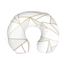 Lade das Bild in den Galerie-Viewer, Abstract White Polygon with Gold Line Travel Neck Pillow by The Photo Access
