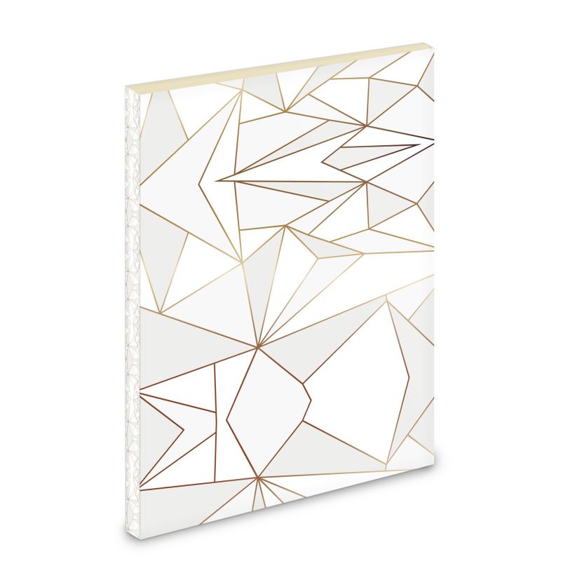 Abstract White Polygon with Gold Line Pocket Notebook by The Photo Access