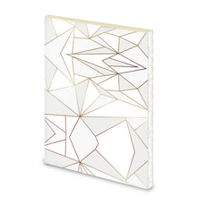 Cargar imagen en el visor de la galería, Abstract White Polygon with Gold Line Pocket Notebook by The Photo Access
