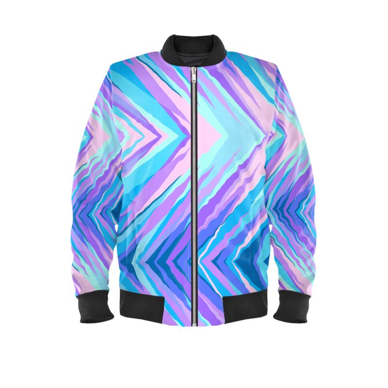 Blue Pink Abstract Eighties Mens Bomber Jacket by The Photo Access