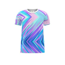 Load image into Gallery viewer, Blue Pink Abstract Eighties Cut and Sew All Over Print T-Shirt by The Photo Access
