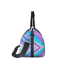 Load image into Gallery viewer, Blue Pink Abstract Eighties Duffle Bag by The Photo Access
