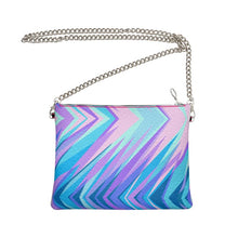 Load image into Gallery viewer, Blue Pink Abstract Eighties Crossbody Bag With Chain by The Photo Access
