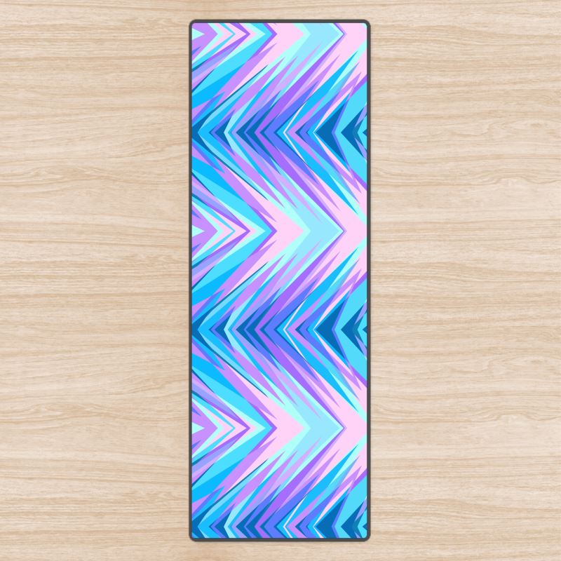 Blue Pink Abstract Eighties Yoga Mat by The Photo Access