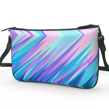 将图片加载到图库查看器，Blue Pink Abstract Eighties Pochette Double Zip Bag by The Photo Access

