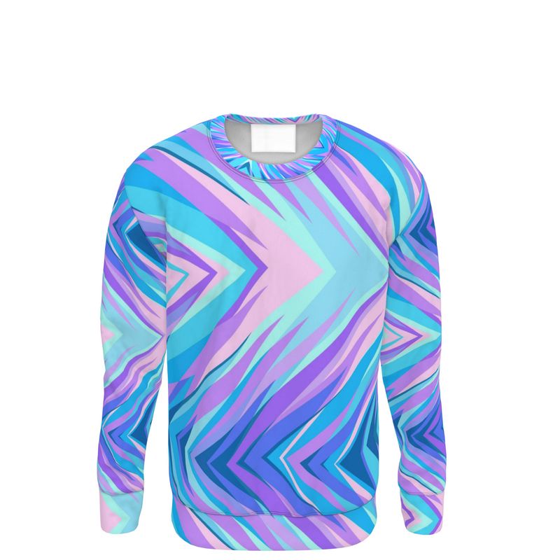 Blue Pink Abstract Eighties Sweatshirt by The Photo Access