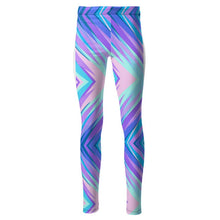 Load image into Gallery viewer, Blue Pink Abstract Eighties High Waisted Leggings by The Photo Access
