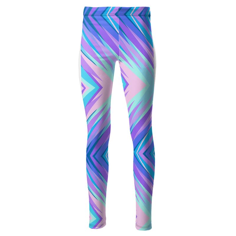 Blue Pink Abstract Eighties High Waisted Leggings by The Photo Access
