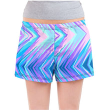 Load image into Gallery viewer, Blue Pink Abstract Eighties Ladies Pajama Shorts by The Photo Access

