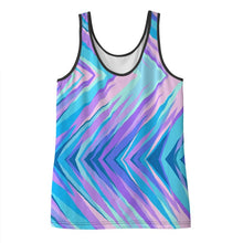 Load image into Gallery viewer, Blue Pink Abstract Eighties Ladies Tank Top by The Photo Access
