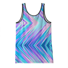Load image into Gallery viewer, Blue Pink Abstract Eighties Ladies Tank Top by The Photo Access
