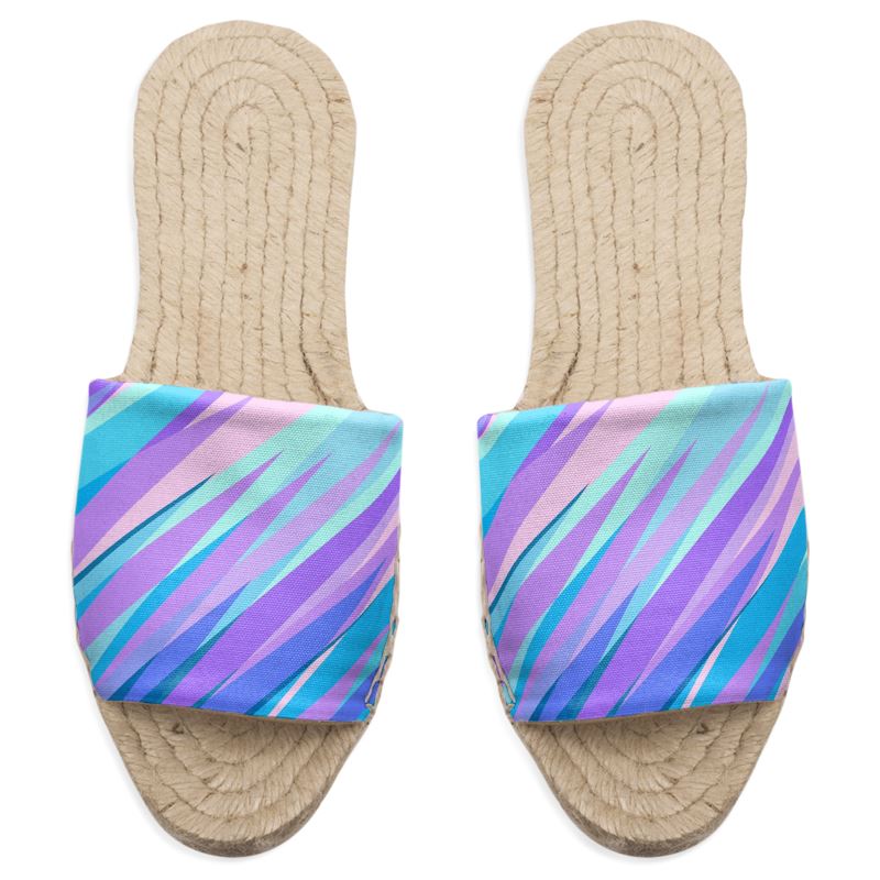Blue Pink Abstract Eighties Sandal Espadrilles by The Photo Access