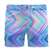 Load image into Gallery viewer, Blue Pink Abstract Eighties Board Shorts by The Photo Access
