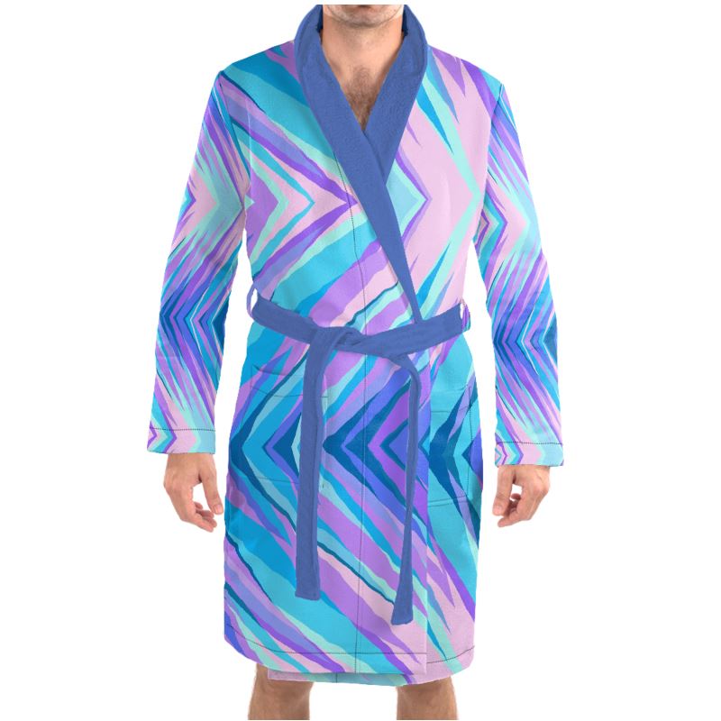 Blue Pink Abstract Eighties Bathrobe by The Photo Access