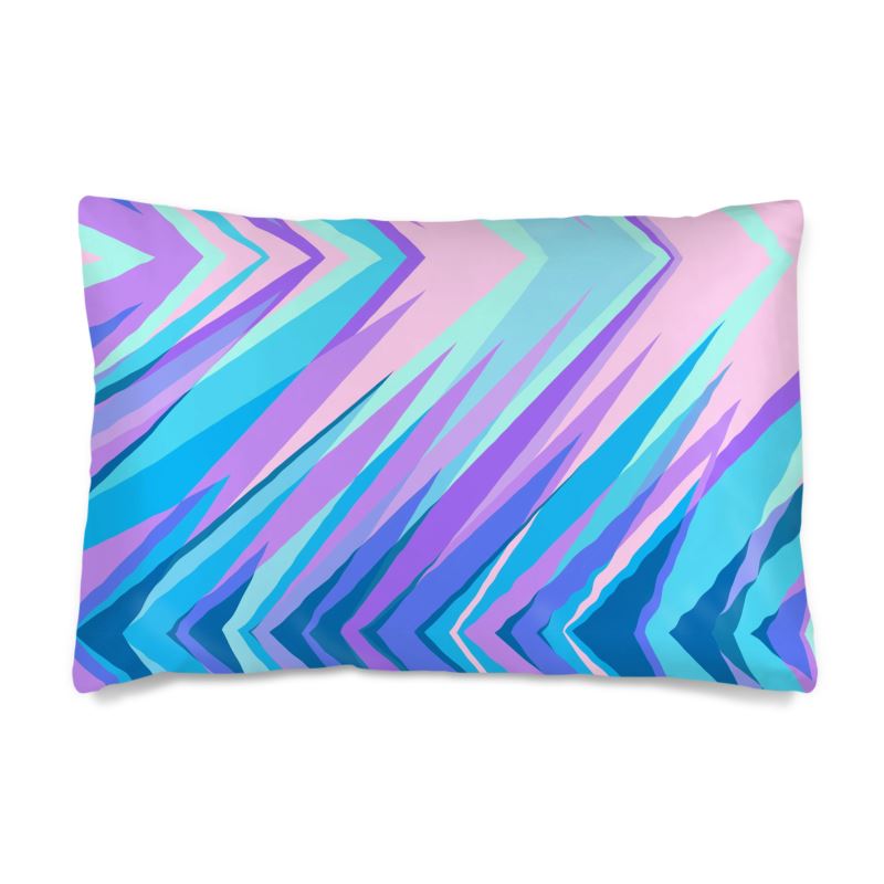 Blue Pink Abstract Eighties Silk Pillow Case by The Photo Access