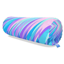 Load image into Gallery viewer, Blue Pink Abstract Eighties Big Bolster Cushion by The Photo Access

