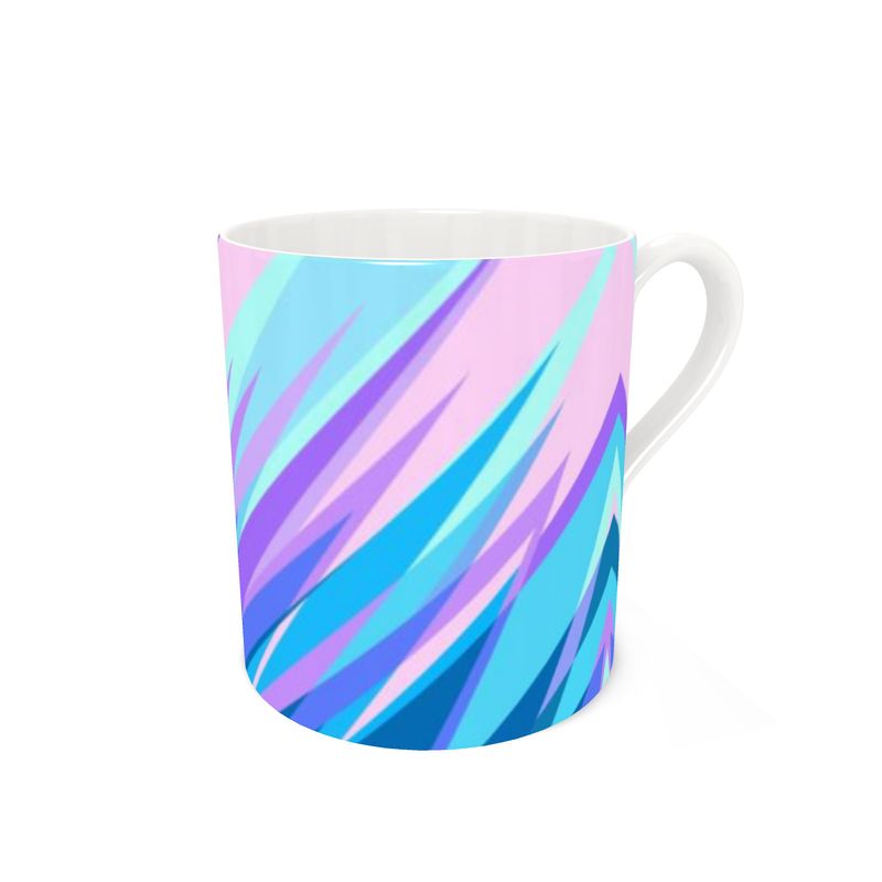 Blue Pink Abstract Eighties Bone China Mug by The Photo Access