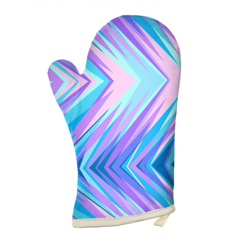 Blue Pink Abstract Eighties Oven Glove by The Photo Access