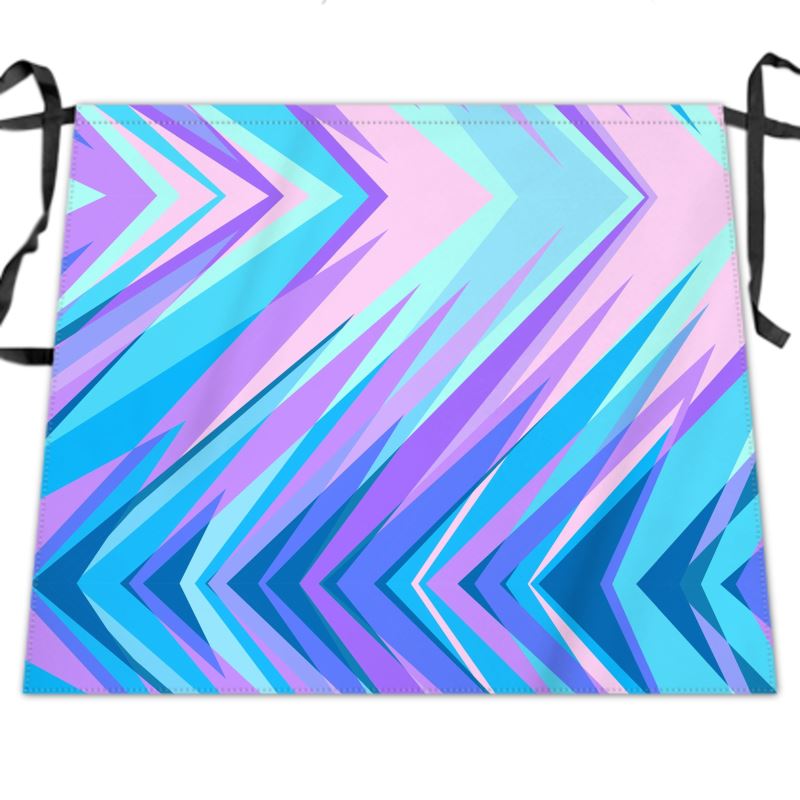 Blue Pink Abstract Eighties Waist Apron by The Photo Access