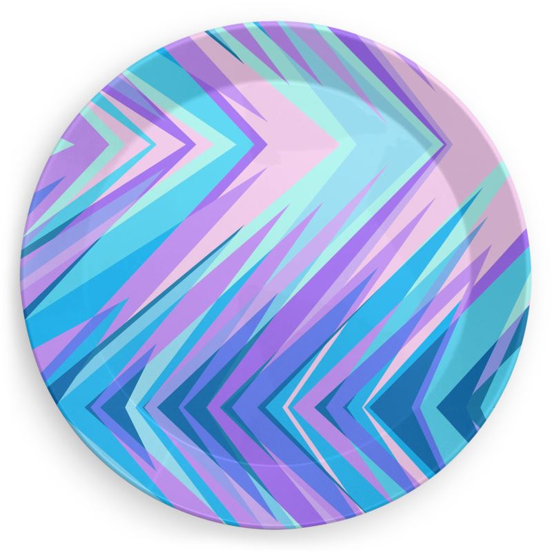 Blue Pink Abstract Eighties Party Plates by The Photo Access