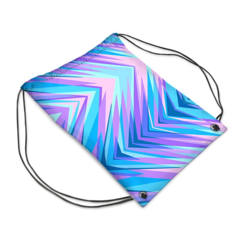 Blue Pink Abstract Eighties Drawstring PE Bag by The Photo Access