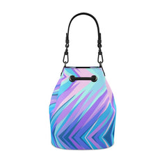 Load image into Gallery viewer, Blue Pink Abstract Eighties Bucket Bag by The Photo Access
