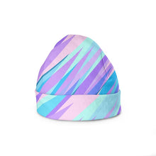 Load image into Gallery viewer, Blue Pink Abstract Eighties Beanie by The Photo Access
