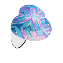 गैलरी व्यूवर में इमेज लोड करें, Blue Pink Abstract Eighties Bucket Hat With Visor by The Photo Access
