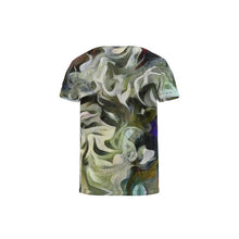 将图片加载到图库查看器，Abstract Fluid Lines of Movement Muted Tones High Fashion Cut and Sew All Over Print T-Shirt by The Photo Access
