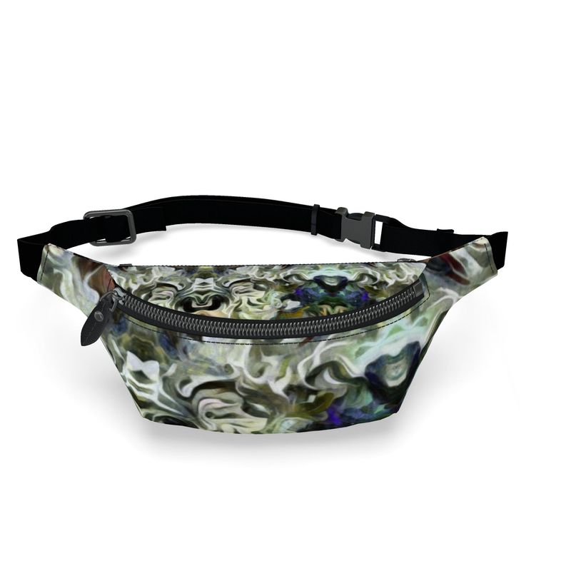 Abstract Fluid Lines of Movement Muted Tones High Fashion Fanny Pack by The Photo Access