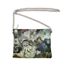 Load image into Gallery viewer, Abstract Fluid Lines of Movement Muted Tones High Fashion Crossbody Bag With Chain by The Photo Access
