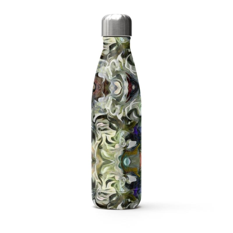Abstract Fluid Lines of Movement Muted Tones High Fashion Stainless Steel Thermal Bottle by The Photo Access