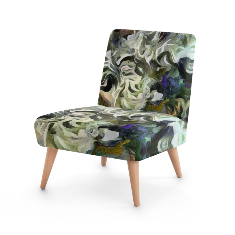 Abstract Fluid Lines of Movement Muted Tones High Fashion Occasional Chair by The Photo Access