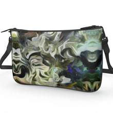 Load image into Gallery viewer, Abstract Fluid Lines of Movement Muted Tones High Fashion Pochette Double Zip Bag by The Photo Access
