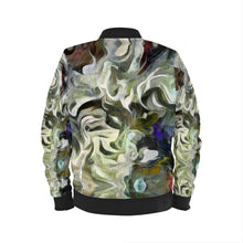 Load image into Gallery viewer, Abstract Fluid Lines of Movement Muted Tones High Fashion Ladies Bomber Jacket by The Photo Access
