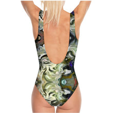 गैलरी व्यूवर में इमेज लोड करें, Abstract Fluid Lines of Movement Muted Tones High Fashion Custom Swimsuit by The Photo Access

