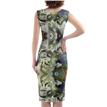 Load image into Gallery viewer, Abstract Fluid Lines of Movement Muted Tones High Fashion Custom Bodycon Dress by The Photo Access
