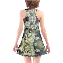 Load image into Gallery viewer, Abstract Fluid Lines of Movement Muted Tones High Fashion Custom Beach Dress by The Photo Access
