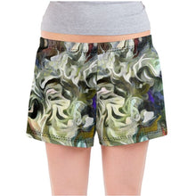 Load image into Gallery viewer, Abstract Fluid Lines of Movement Muted Tones High Fashion Custom Ladies Pajama Shorts by The Photo Access
