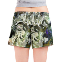 Lade das Bild in den Galerie-Viewer, Abstract Fluid Lines of Movement Muted Tones High Fashion Custom Ladies Pajama Shorts by The Photo Access
