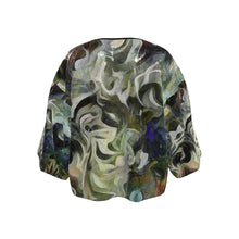 Cargar imagen en el visor de la galería, Abstract Fluid Lines of Movement Muted Tones High Fashion Custom Kimono Jacket by The Photo Access
