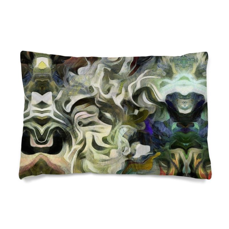 Abstract Fluid Lines of Movement Muted Tones High Fashion Custom Silk Pillow Case by The Photo Access